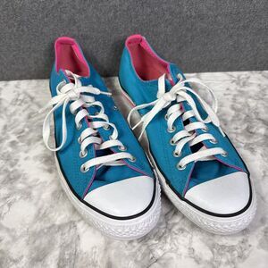 CONVERSE All-Star Blue With Pink Trim & Insides Low-Tops Women's Size 11 Mens 9